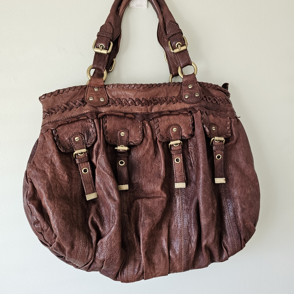 Cynthia Rowley Brown Buckle Hobo Shoulder Bag - Picture 3 of 12
